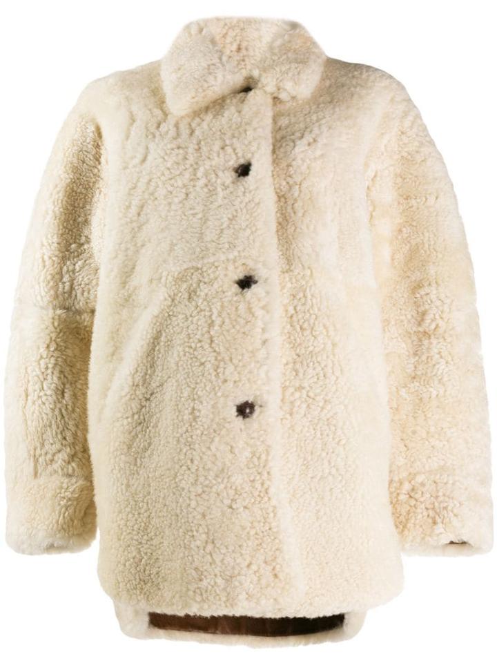 Isabel Marant Sarvey Shearling Coat - White