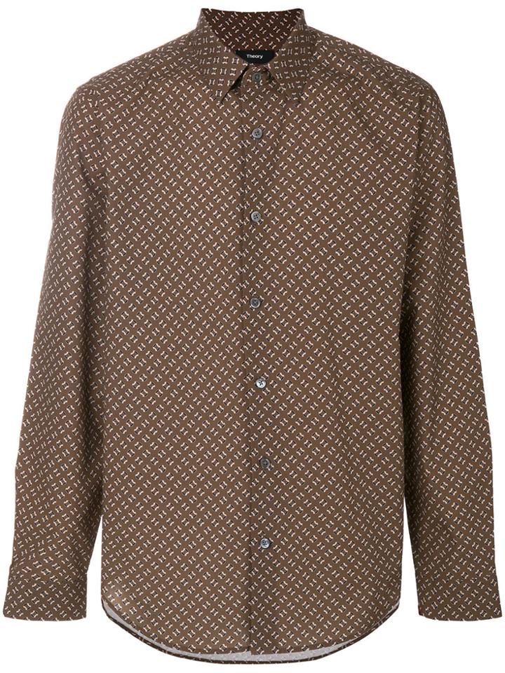 Theory Printed Clean Shirt - Brown