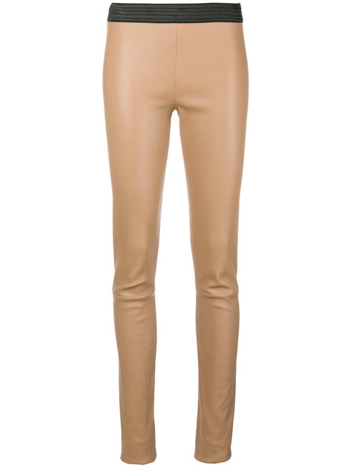 Drome Skinny Leather Leggings - Brown