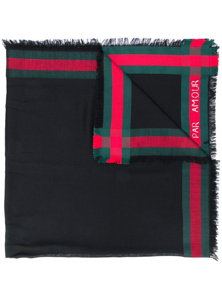 Gucci Web Trim Shawl - Black