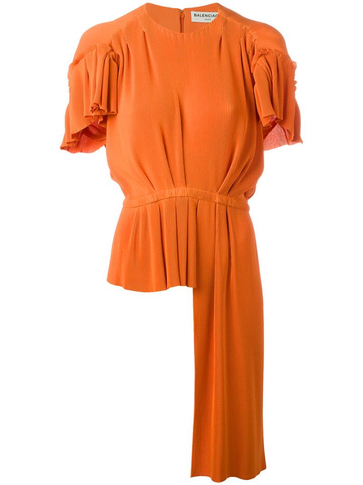 Balenciaga High-low Hem Top, Women's, Size: 38, Yellow/orange, Polyester