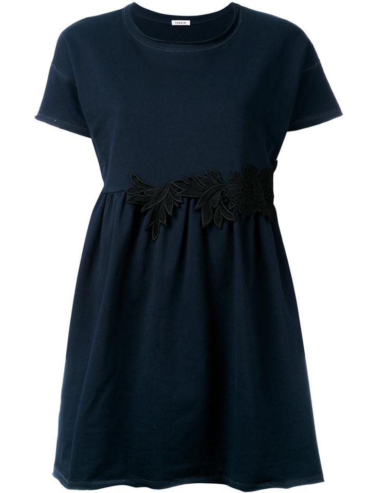 P.a.r.o.s.h. - Lace-trimmed Top - Women - Cotton/spandex/elastane - S, Blue, Cotton/spandex/elastane