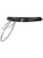 Altuzarra Shasti Slim Belt - Shiny Nickel/black