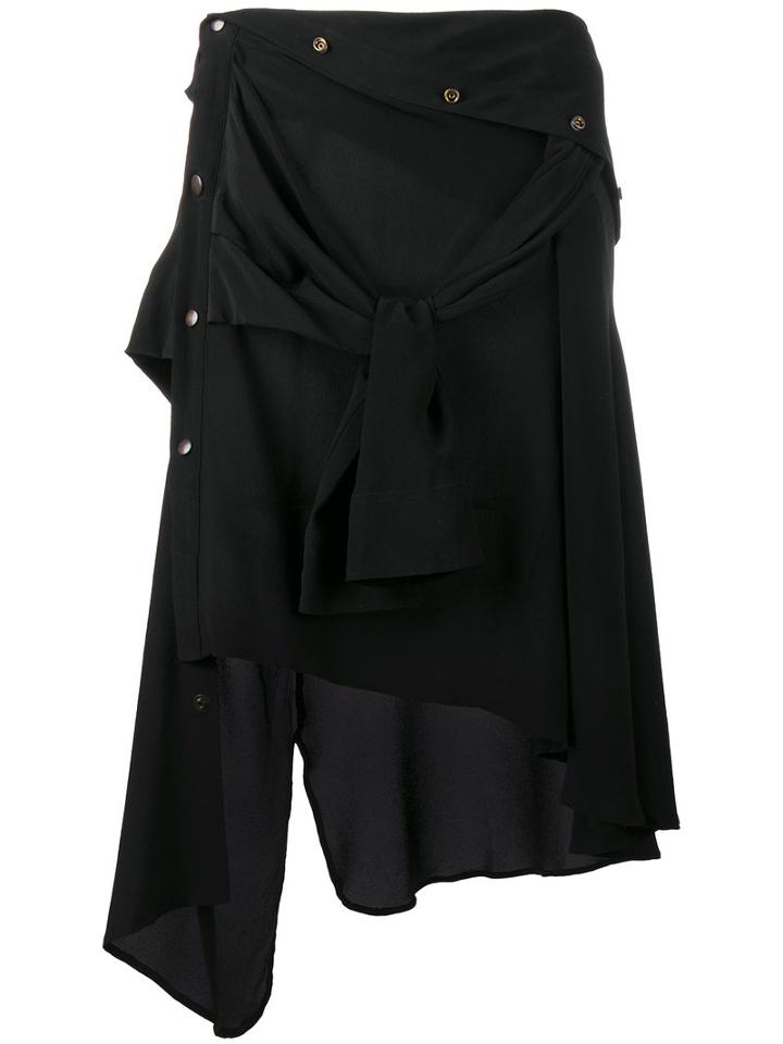 Faith Connexion - Asymmetric Hem Skirt - Women - Silk - S, Women's, Black, Silk