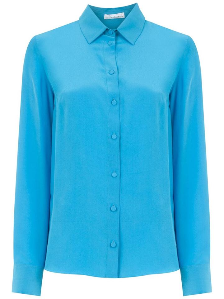 Nk Long Sleeved Silk Shirt - Blue