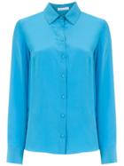 Nk Long Sleeved Silk Shirt - Blue
