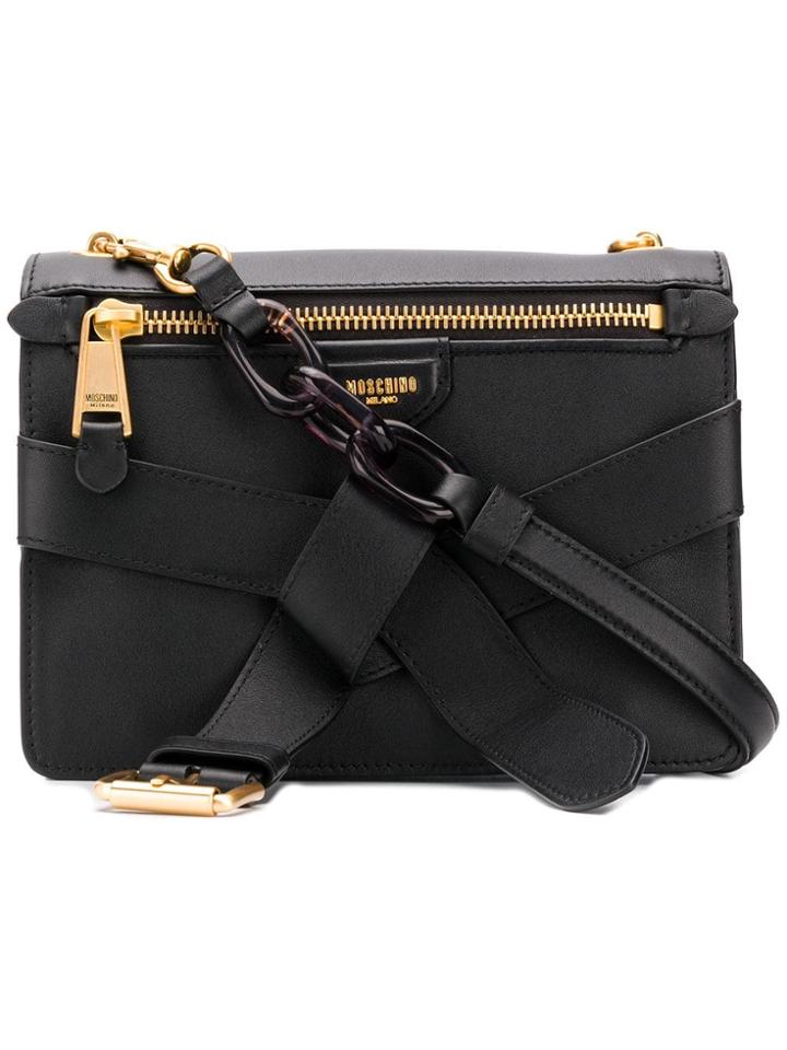 Moschino Square Shaped Shoulder Bag - Black