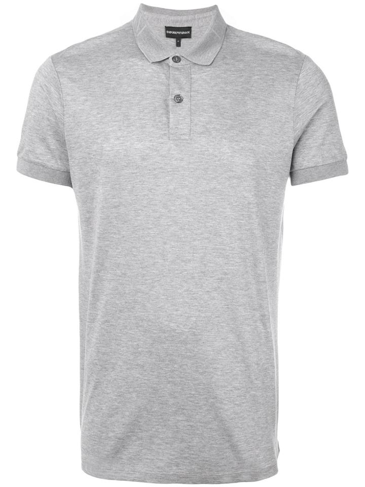 Emporio Armani Polo Shirt With Logo Collar - Grey