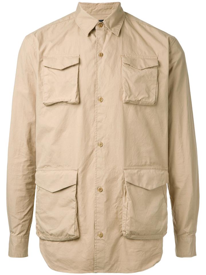 Undercover Pocket Front Shirt, Men's, Size: 2, Nude/neutrals, Cotton