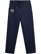 Burberry Embroidered Logo Jersey Sweatpants - Blue