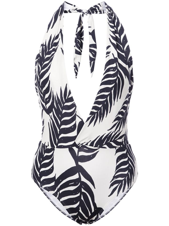 Patbo Palm Halterneck Swimsuit - Black