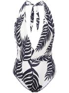 Patbo Palm Halterneck Swimsuit - Black