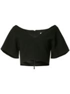 Maticevski - Cropped Off-shoulder Top - Women - Silk/polyester/spandex/elastane - 10, Black, Silk/polyester/spandex/elastane
