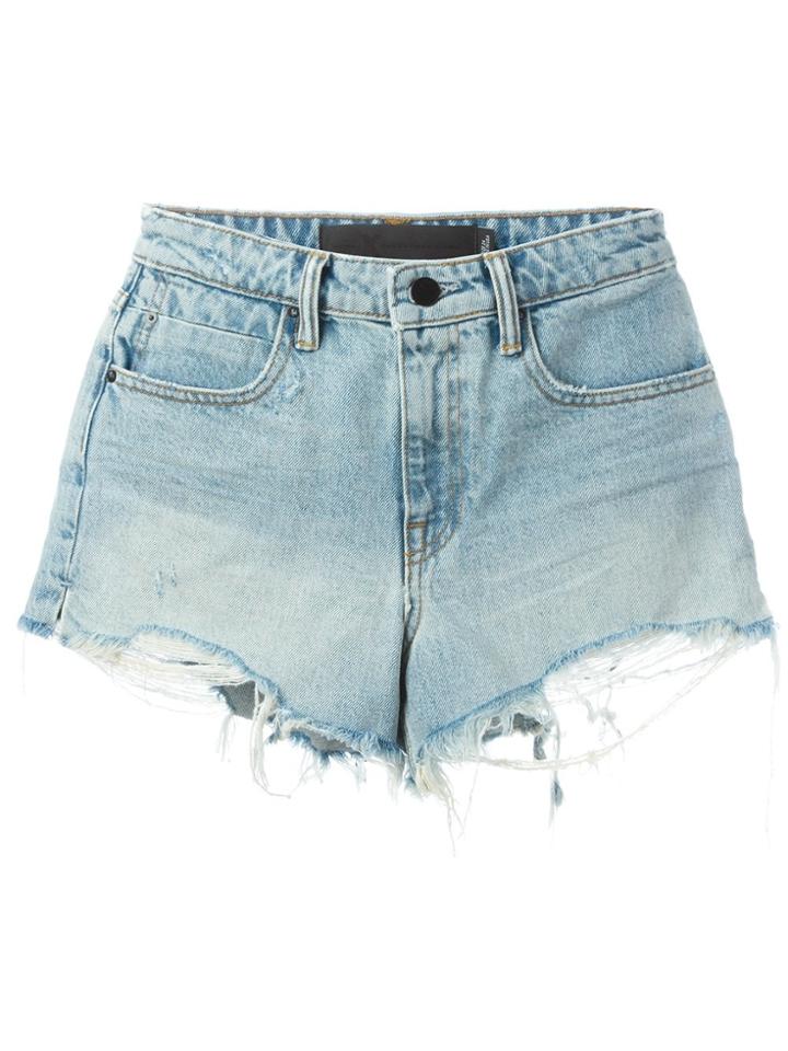 Alexander Wang Detroyed Denim Shorts - Blue