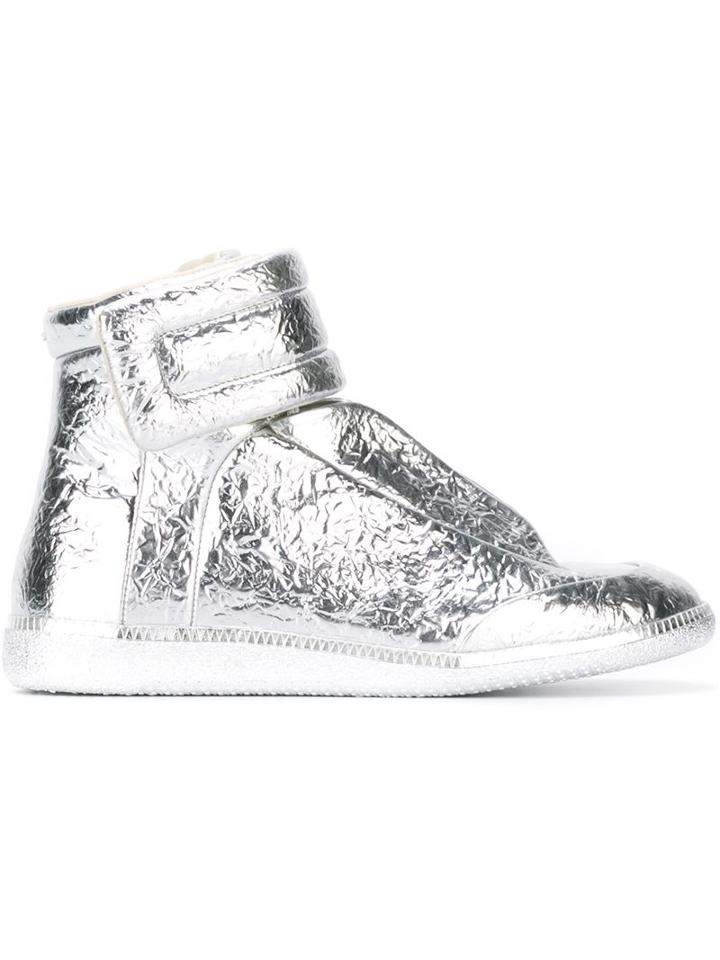 Maison Margiela Future Hi-top Sneakers, Men's, Size: 39, Grey, Calf Leather/leather/rubber