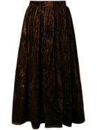 Yves Saint Laurent Vintage Crushed Velvet Skirt - Brown