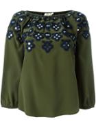 Tory Burch Embellished Neck Blouse