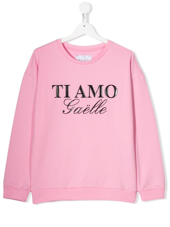 Gaelle Paris Kids Logo Print Sweatshirt - Pink