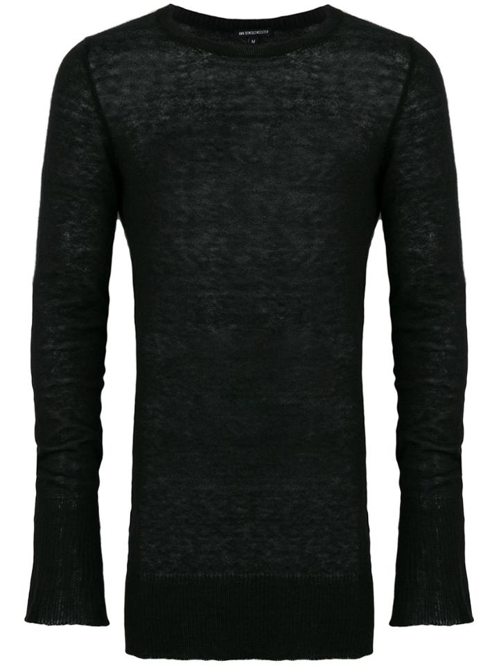 Ann Demeulemeester Raw Edge Oversized Sweater - Black