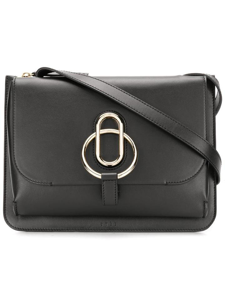 Stée Logo Embossed Shoulder Bag - Black