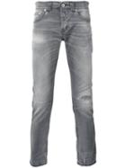 Dondup Distressed Skinny Jeans, Men's, Size: 34, Grey, Cotton/spandex/elastane