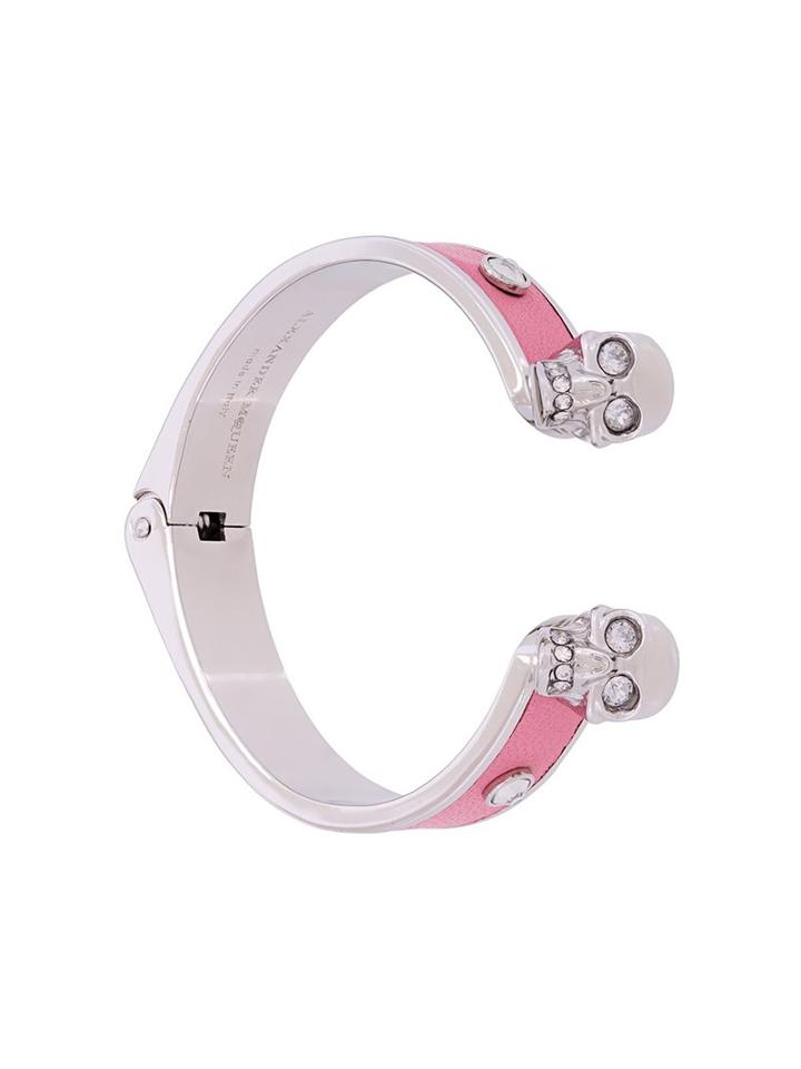Alexander Mcqueen Twin Skull Bracelet, Women's, Size: Small, Metallic