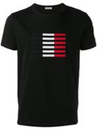 Moncler Tri-colour Striped Print T-shirt, Men's, Size: Small, Black, Cotton