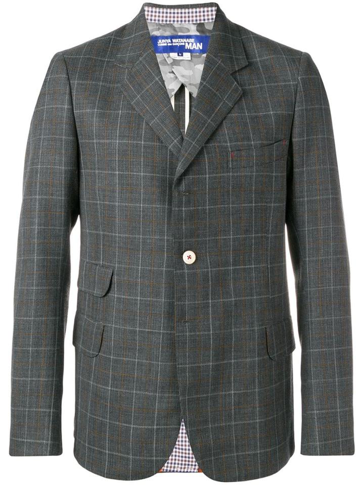 Junya Watanabe Checked Single-breasted Blazer - Grey