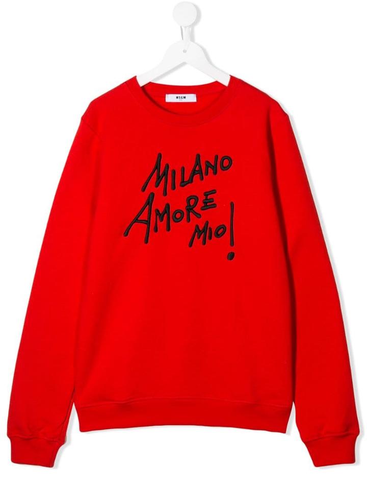 Msgm Kids Teen Amore Mio Sweatshirt - Red