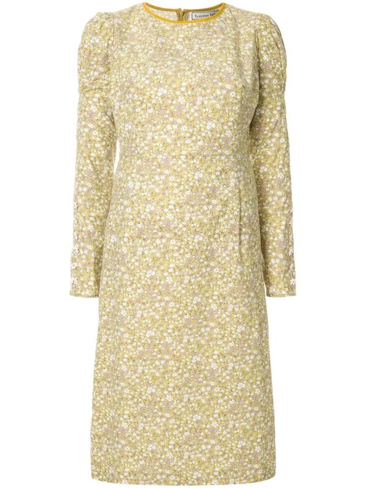 Tu Es Mon Trésor Corduroy Midi Dress - Yellow