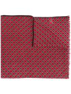 Altea Scalloped Square Patterned Scarf - Red