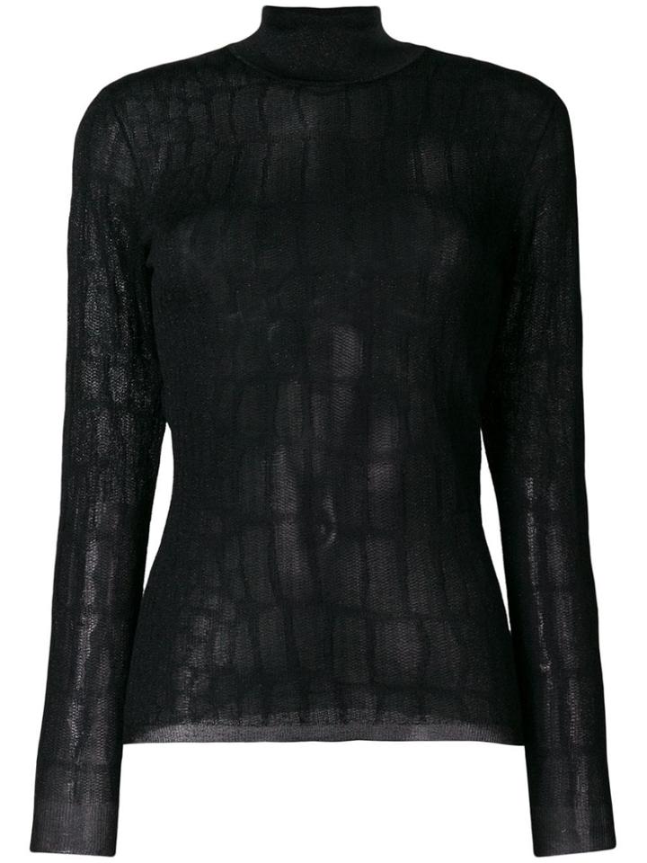 Versace Croco-effect Jumper - Black