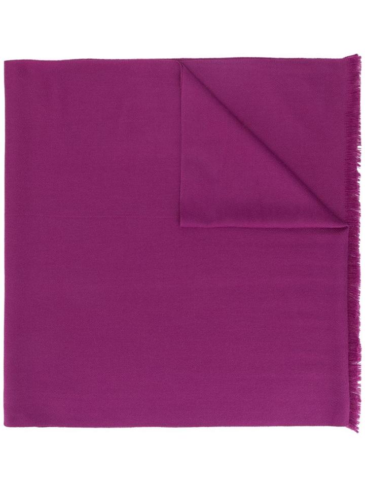 N.peal Frayed-hem Scarf - Purple