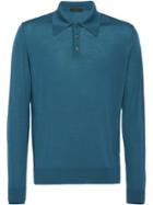 Prada Worsted Wool Polo Shirt - Blue