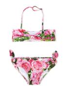 Dolce & Gabbana Kids Rose (pink) Print Bikini, Girl's, Size: 10 Yrs