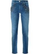 Jacob Cohen Crystal Embellished Skinny Jeans, Women's, Size: 28, Blue, Cotton/polyester/spandex/elastane