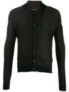 Lamberto Losani Slim-fit V-neck Cardigan - Black