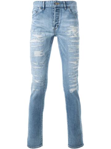 Hl Heddie Lovu Distressed Skinny Jeans, Men's, Size: 31, Blue, Cotton/polyurethane