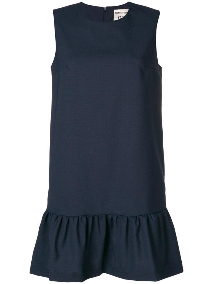 Semicouture Ruched Hem Dress - Blue