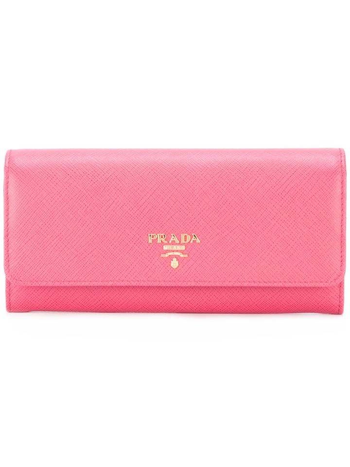 Prada Continental Wallet - Pink & Purple