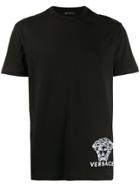 Versace Medusa Motif Embroidered T-shirt - Black