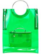 Toga Ring Handle Vinyl Tote Bag, Women's, Green, Vinyl