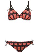Amir Slama Printed Balconette Bikini Set, Women's, Size: P, Black, Elastodiene