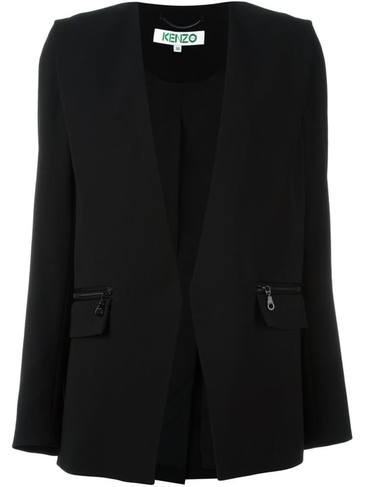 Kenzo V-neck Blazer, Women's, Size: 40, Black, Triacetate/polyester