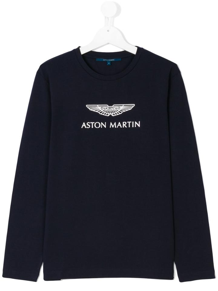 Aston Martin Kids Teen Logo Print Top - Blue