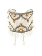 Etro Crystal Pearls Embellished Bracelet - White