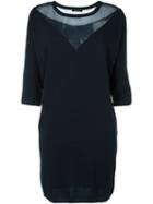 Twin-set Semi Sheer Neck Dress, Women's, Size: Medium, Blue, Polyamide/viscose/cashmere/wool