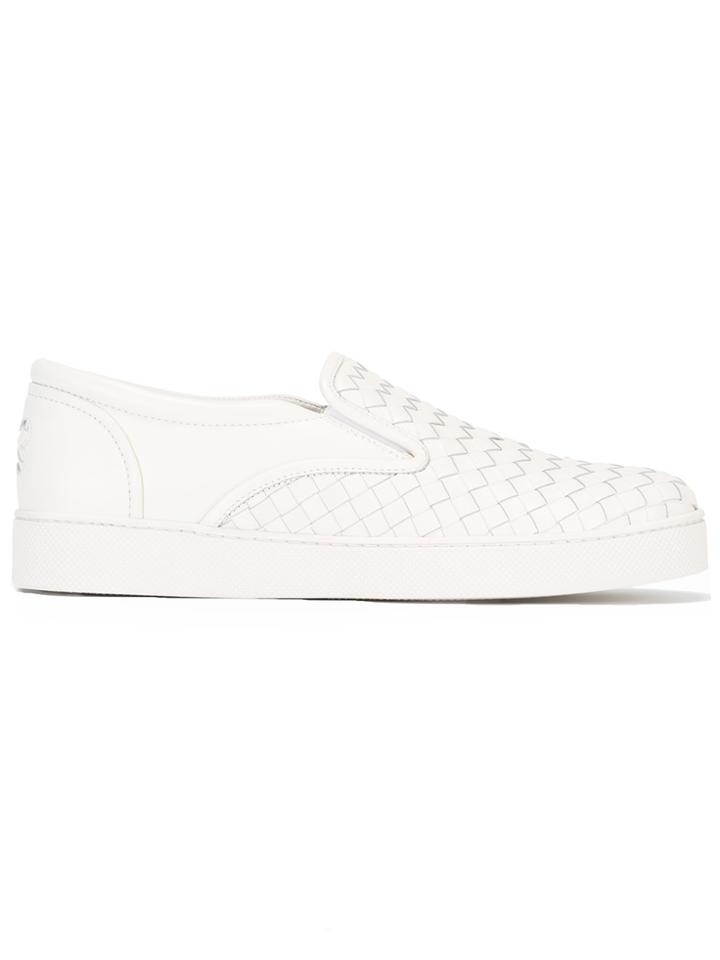 Bottega Veneta Woven Slip-on Trainers - White