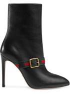 Gucci Sylvie Leather Ankle Boot - Black
