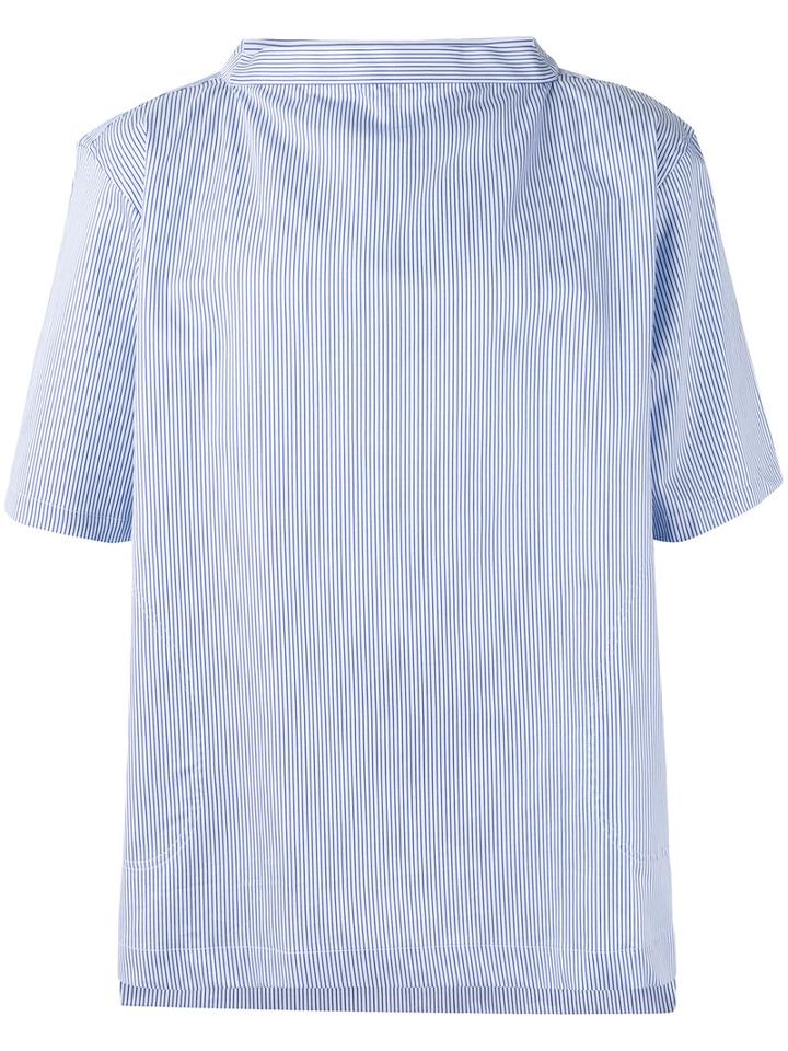 Comme Des Garçons Shirt - Striped Shortsleeved Shirt - Men - Cotton - S, Blue, Cotton